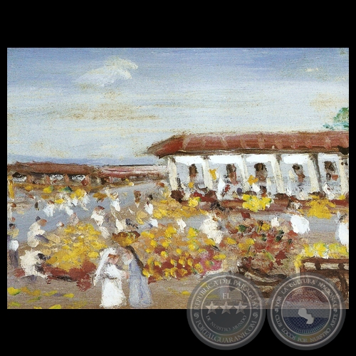 PLAZA GUASÚ 1904, 1980 - Óleo de IGNACIO NÚÑEZ SOLER