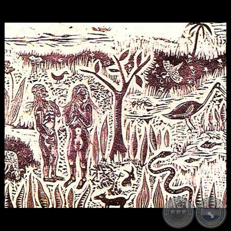 LA CREACIÓN - Xilografía de JACINTO RIVERO,