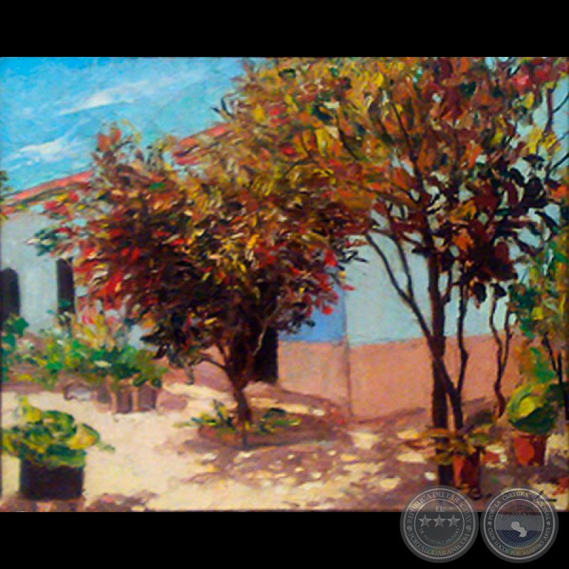 EL PATIO DE MI MADRE (Óleo de JAIME BESTARD)