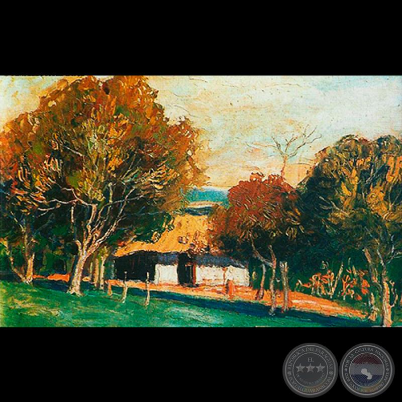 PAISAJE CON RANCHO - Óleo de JAIME BESTARD