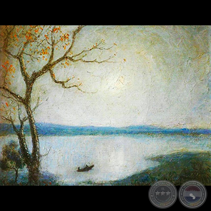 CAONEROS EN EL RÍO - Óleo de JAIME BESTARD