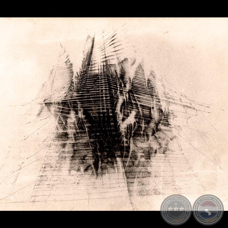 SIN TÍTULO, 1980 - Dibujo a tinta de JENARO PINDÚ