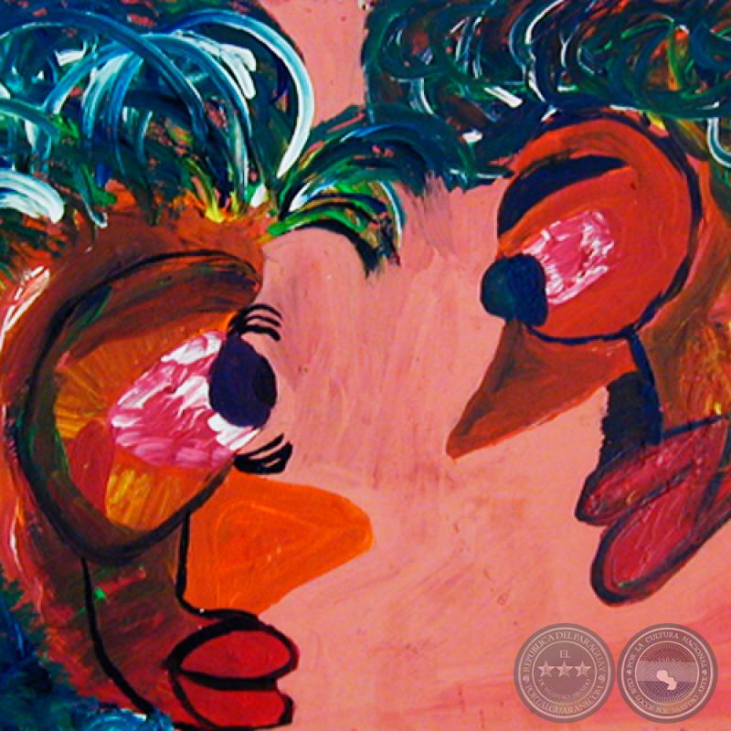 MIRADAS, 1995 - Acrílico de JULIO DARÍO INSFRÁN