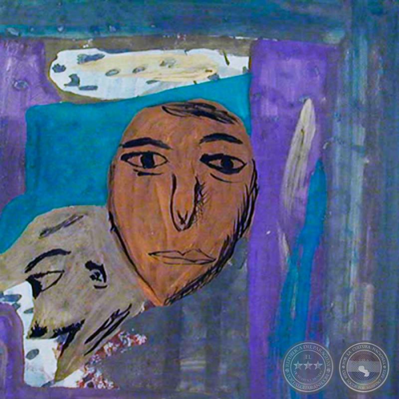 ROSTROS, 1995 - Acrílico de JULIO DARÍO INSFRÁN