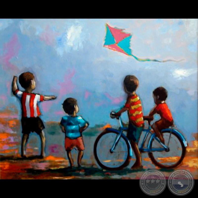 NIÑOS JUGANDO (Óleo de KOKI RUIZ)