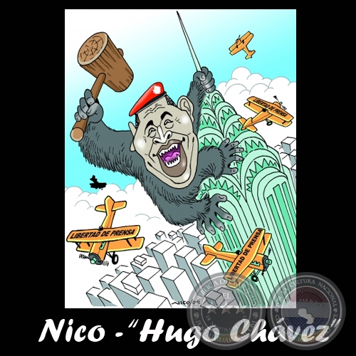 HUGO RAFAEL CHÁVEZ FRÍAS - LÍDERES DEL MUNDO - Caricatura de NICO 