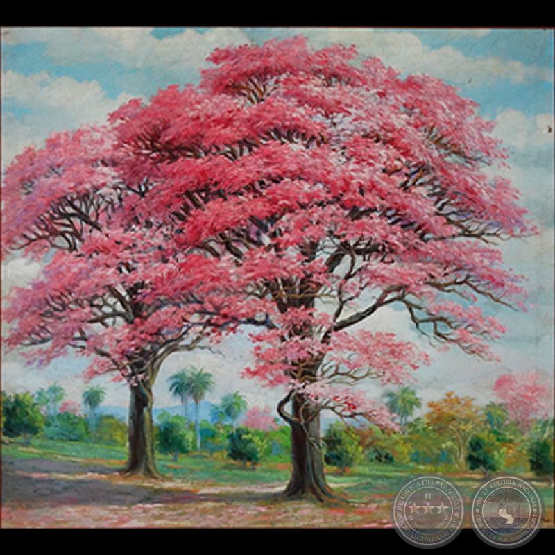 LAPACHO ROSADO, 1930 - Óleo de PABLO ALBORNO