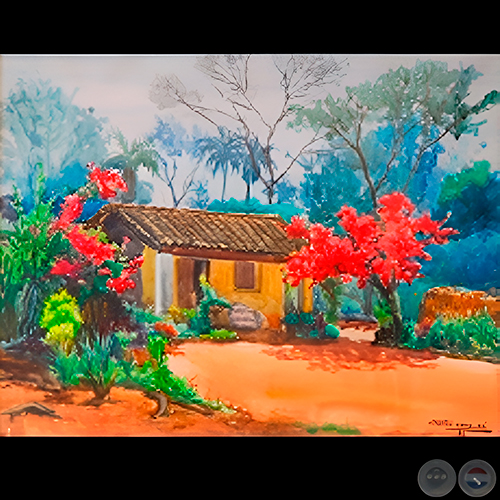 PAISAJE CAMPESINO - Acuarela de Francisco Torne Gavalda - Año 1982