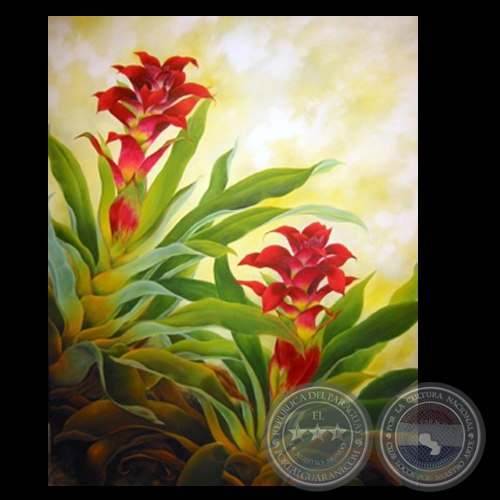 COMPOSICIÓN DE BROMELIAS GUZMANIA - Obra de YUKI HAYASHI