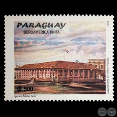 Pintura al óleo de IGNACIO NUÑEZ SOLER - IBEROAMÉRICA PINTA - SELLO POSTAL PARAGUAYO AÑO 1999