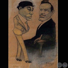 MAMÍN ACEVAL Y CARLOS SOSA - Dibujo de Miguel Acevedo - Años 1912 1913