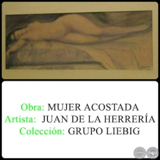 Obra:  MUJER ACOSTADA - Artista:  JUAN DE LA HERRERA