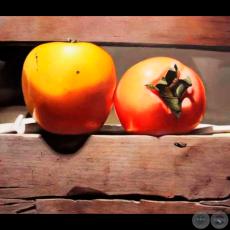 KAKI NARANJA y KAKI ROJO, 2012 - Óleo sobre lienzo de EMMANUEL FRETES ROY
