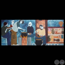 COOKING GUISO BY THE WOOD KILN, 2007 - Obra de Miriam Rudolph