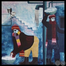 COLLECTING BLUE GOLD FOR THE THRONE, 2007 - Obra de Miriam Rudolph