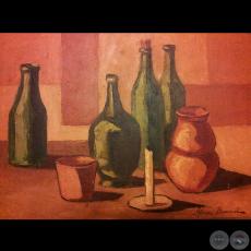 NATURALEZA MUERTA CON VELA - Óleo de ALICIA BRAVARD