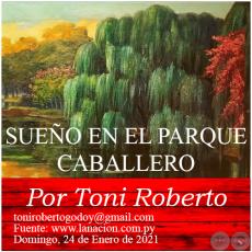 SUEÑO EN EL PARQUE CABALLERO - Por Toni Roberto - Domingo, 24 de Enero de 2021