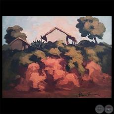 RANCHO CAMPESINO - Óleo de ALICIA BRAVARD