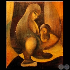 MADRE CON NIÑO, 1953 - Obra de OLGA BLINDER