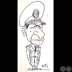 GENERAL LINO CÉSAR OVIEDO - Caricatura de Botti - Año 1992