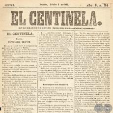 EL CENTINELA Nº 24 PERIÓDICO SERIO..JOCOSO, ASUNCIÓN, OCTUBRE 3 de 1867