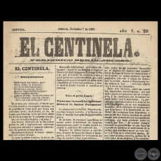 EL CENTINELA N 29 PERIDICO SERIO..JOCOSO, ASUNCIN, NOVIEMBRE 7 de 1867
