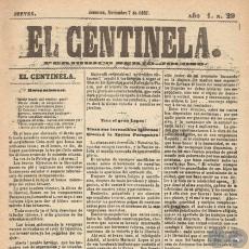 EL CENTINELA Nº 29 PERIÓDICO SERIO..JOCOSO, ASUNCIÓN, NOVIEMBRE 7 de 1867