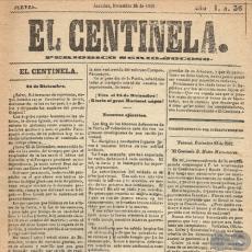 EL CENTINELA Nº 36 PERIÓDICO SERIO..JOCOSO, ASUNCIÓN, DICIEMBRE 26 de 1867