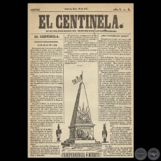 EL CENTINELA Nº 4 PERIÓDICO SERIO..JOCOSO, ASUNCIÓN, MAYO 16 de 1867