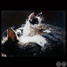 GATOS, 2014 - Óleo de JUAN DE DIOS VALDÉZ