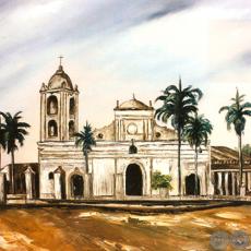 ANTIGUA IGLESIA DE CAACUPÉ - Óleo de GRISELDA ROSSI SCHUBERT