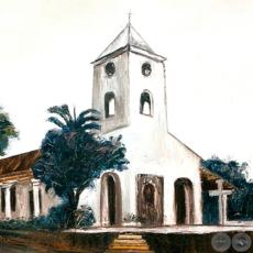 IGLESIA DE LA CIUDAD DE CERRITO - Óleo de GRISELDA ROSSI SCHUBERT