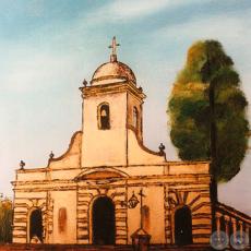IGLESIA DE LA CIUDAD DE EUSEBIO AYALA - Óleo de GRISELDA ROSSI SCHUBERT