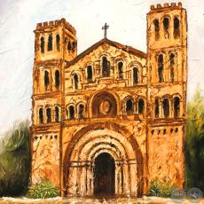 IGLESIA DE PIEDRA DE VILLARRICA - Óleo de GRISELDA ROSSI SCHUBERT