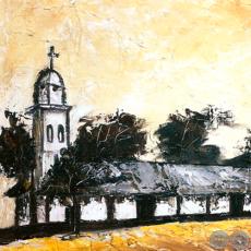 IGLESIA DE LA CIUDAD DE PIRIBEBUY - Óleo de GRISELDA ROSSI SCHUBERT