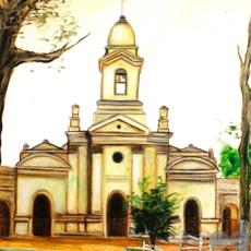 IGLESIA DE LA CIUDAD DE YUTY - PARAGUAY - Óleo de GRISELDA ROSSI SCHUBERT 