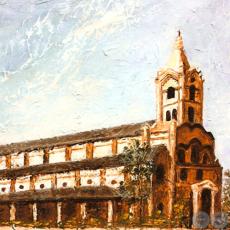 IGLESIA DE VIRGEN DEL ROSARIO - CIUDAD DE LUQUE - Óleo de GRISELDA ROSSI SCHUBERT