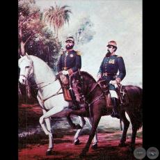 MARISCAL FRANCISCO SOLANO LÓPEZ Y EL GENERAL JOSÉ EDUVIGIS DÍAZ, 1941 (Óleo de HÉCTOR DA PONTE)