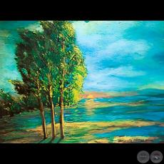 PAISAJE - Óleo sobre madera de HÉCTOR DA PONTE