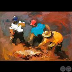 HOMBRES TRABAJANDO - Óleos de KOKI RUIZ - Año 2015
