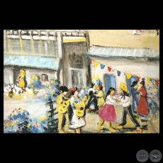 FIESTA EN LA CHACARITA, 1975 - Obra de IGNACIO NÚÑEZ SOLER