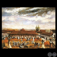 MERCADO GUASÚ, c.1948 - Óleo de IGNACIO NÚÑEZ SOLER