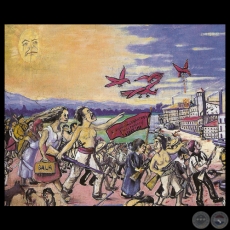 VIVA EL SOCIALISMO LIBERTARIO ¡PAN Y TRABAJO!. Año 1930 - Óleo de IGNACIO NÚÑEZ SOLER