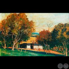 PAISAJE CON RANCHO - Óleo de JAIME BESTARD