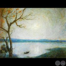 CAONEROS EN EL RÍO - Óleo de JAIME BESTARD
