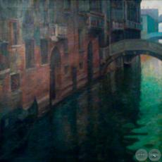PAISAJE DE VENECIA, 1906 - Óleo de JUAN A. SAMUDIO