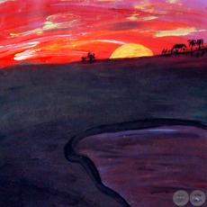 AMANECER, 1995 - Acrílico de JULIO DARÍO INSFRÁN