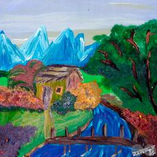 MONTAÑA, 1995 - Acrílico de JULIO DARÍO INSFRÁN