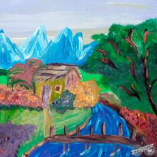 EL ARROYO, 1995 - Acrílico de JULIO DARÍO INSFRÁN