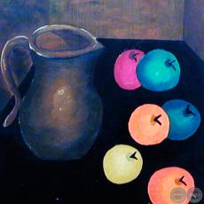 FRUTAS PARA JUGO, 1996 - Acrílico de JULIO DARÍO INSFRÁN